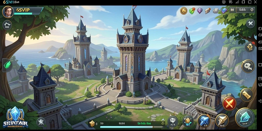 Screenshot gameplay 6SVIP menampilkan aksi pertahanan menara yang seru.