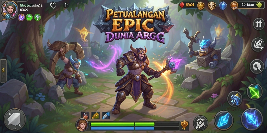 Tangkapan layar utama menunjukkan pertempuran seru dalam dunia ARPG.