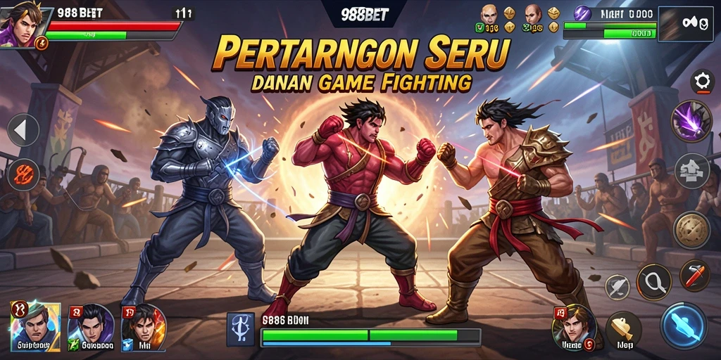 Screenshot gameplay 988BET dengan aksi pertarungan seru.