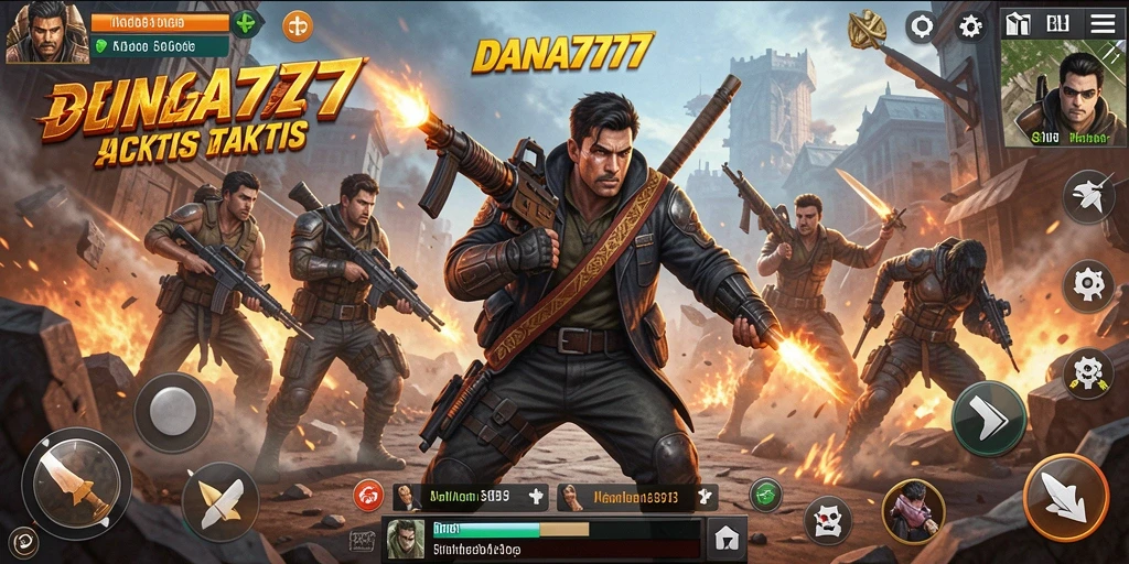 Tangkapan layar utama DANA777 menampilkan aksi seru dan karakter yang dinamis.