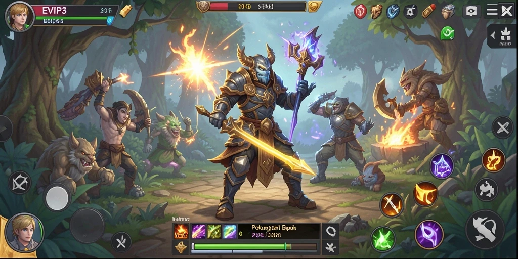 Tangkapan layar game EVIP3 menampilkan aksi RPG yang dinamis dan mendebarkan.