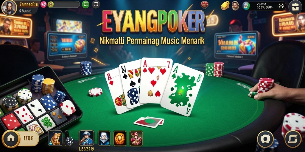 Tangkapan layar permainan EYANGPOKER menarik dengan gameplay musik yang seru.