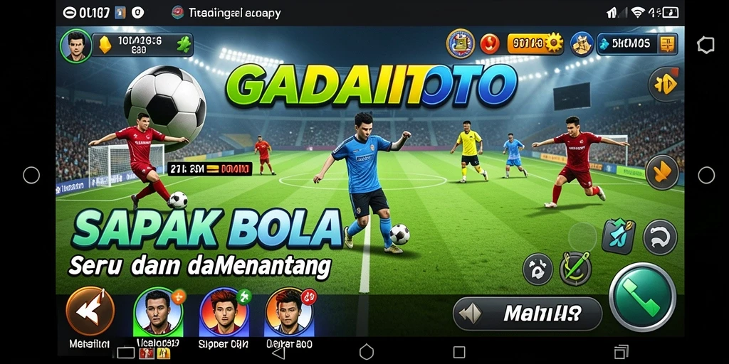 Tampilan gameplay intens di lapangan sepak bola.