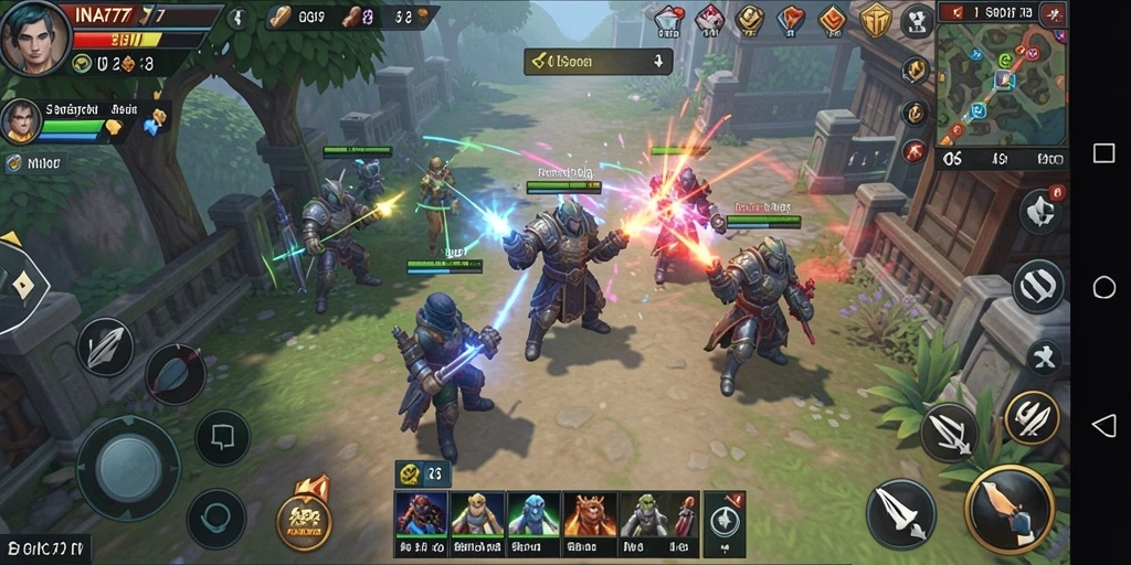 Screenshot gameplay yang menunjukkan strategi dan aksi dalam INA777.