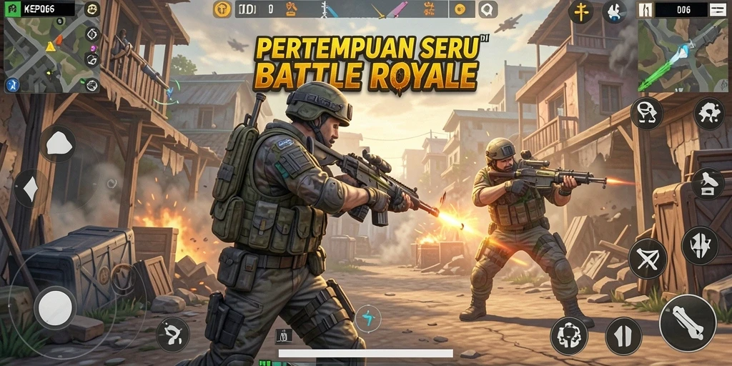 Tampilan seru dari gameplay KEPO66 Battle Royale.