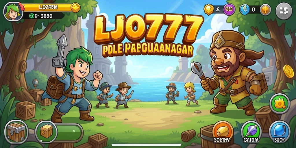 Screenshot LJO777 menampilkan karakter dalam aksinya di dunia Idle.