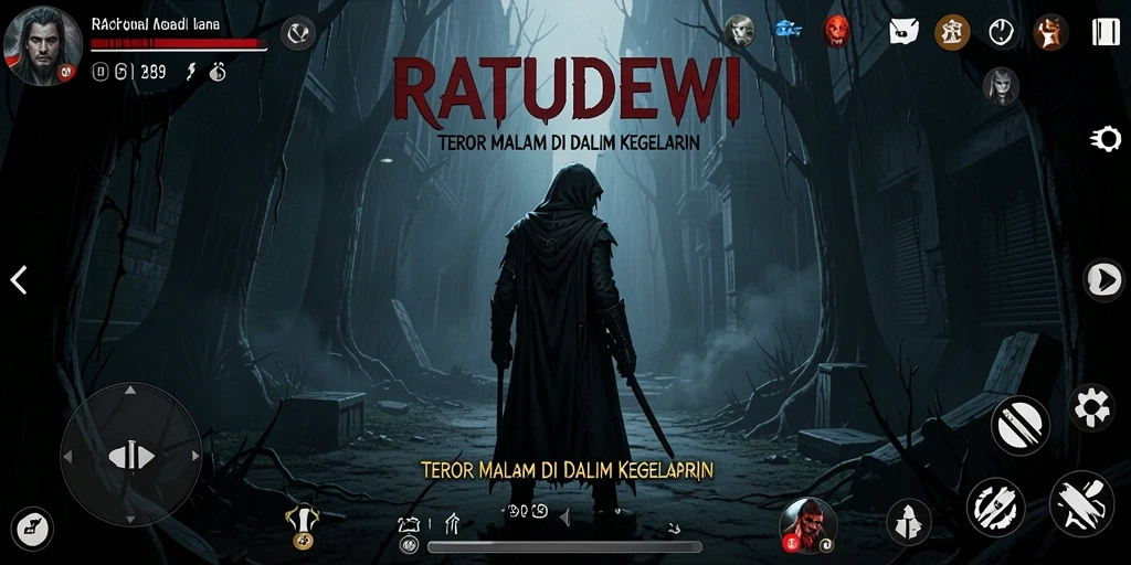 Tangkapan layar gameplay yang menakutkan dari RATUDEWI.
