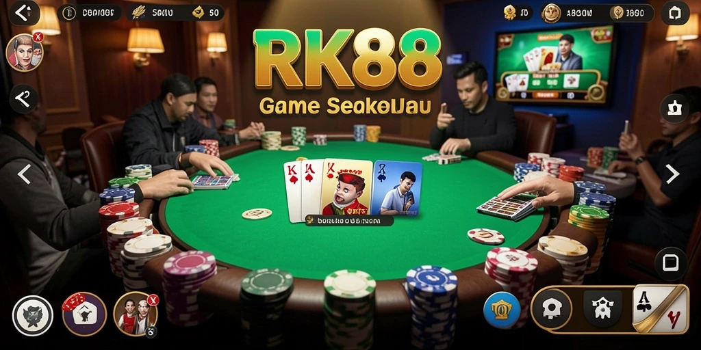 Tampilan gameplay menarik dari RK88 saat bermain Poker.