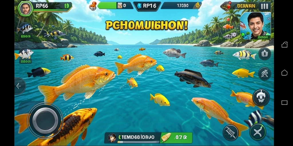 Tampilan gameplay seru Tembak Ikan di RP66.