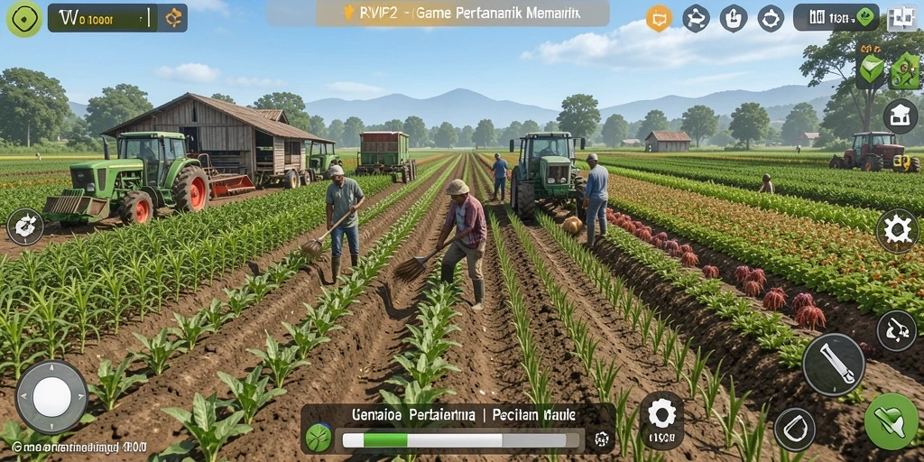 Tangkapan layar <strong>RVIP2</strong> menampilkan aktivitas seru di pertanian.