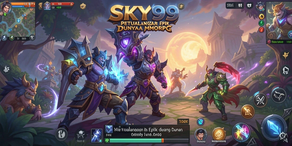 Tampilan gameplay <strong>SKY99</strong> menampilkan aksi seru dalam dunia MMORPG.