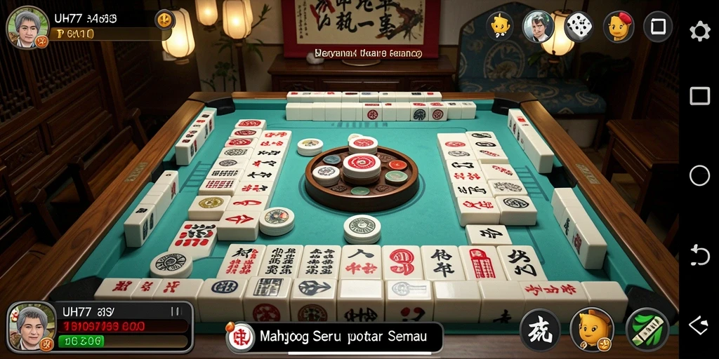 Tampilan gameplay UH77 yang menarik dalam permainan Mahjong.