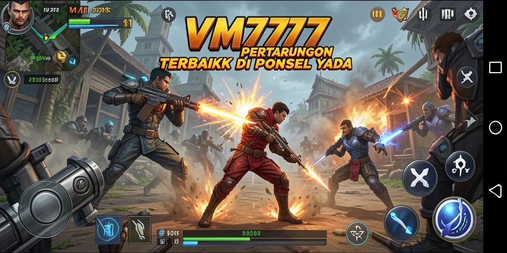Screenshot gameplay VM777 menampilkan aksi pertarungan yang intens.